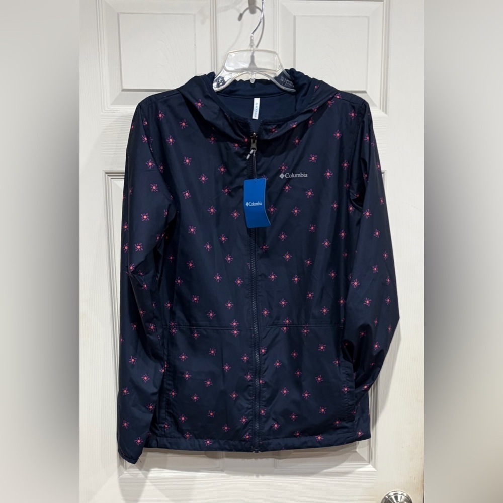 Columbia Kids' XL Pixel Grabber II Reversible Jacket Navy NWT Pink Pattern